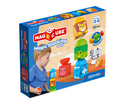 Geomag Magicube Stacking Safari 10-delig | Magnetisch speelgoed | 1-5 jaar