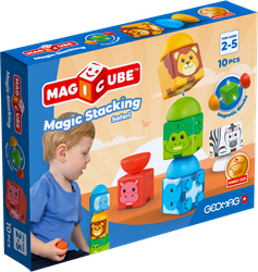 Geomag Magicube Stacking Safari 10-delig | Magnetisch speelgoed | 1-5 jaar