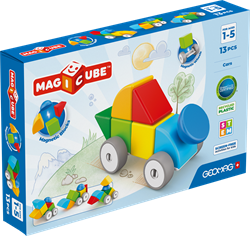 Geomag Magicube Cars Recycled 13-delig | Magnetisch voertuigspeelgoed 1-5 jaar