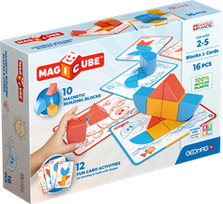 Geomag Magicube Blocks & Cards Recycled 16-delig | Educatief magnetisch speelgoed 1-5 jaar
