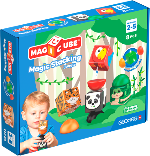 Geomag Magicube Blocks Stacking Jungle 8