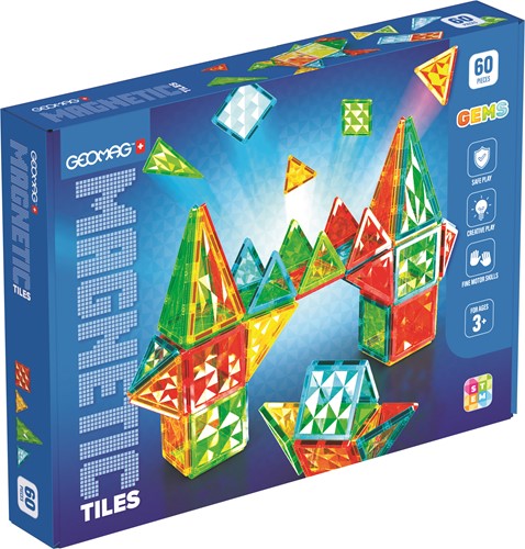 Geomag Magnetic Tiles Gems 60 pcs