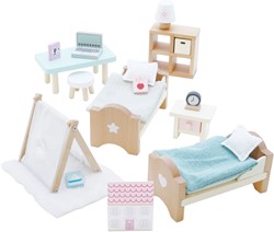 LTV - Wooden Dolls house Child's Bedroom Furn - FSC 100%