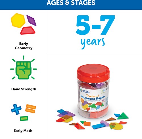 Learning Resources - Translucent Geometric Shapes (Set of 408)-3