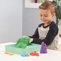 Kinetic  Sand - Zandbak-Set Met 454 gram Groen Speelzand Opbergzandbak 4 Vormen En Gereedschap-3