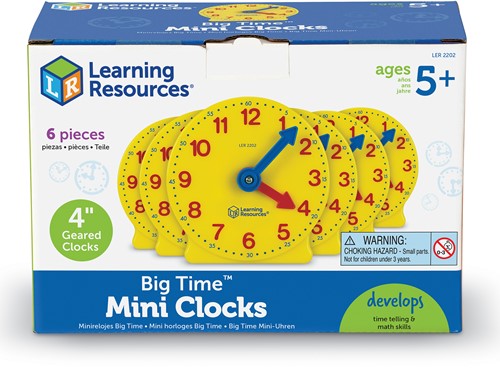 Learning Resources - Big Time® Geared Mini-Clocks (Set of 6)-2