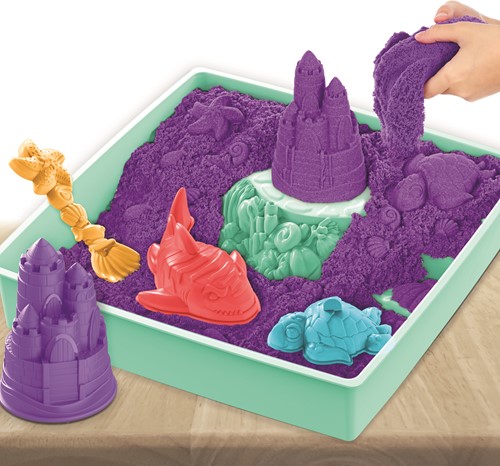 Kinetic Sand - Zandbak-Set Met 454 gram Paars Speelzand Opbergzandbak 4 Vormen En Gereedschap-2