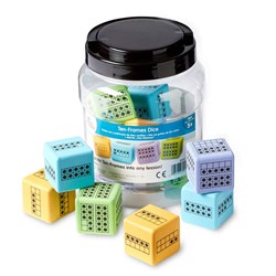 Learning Resources - Ten Frames Dice, Set of 12