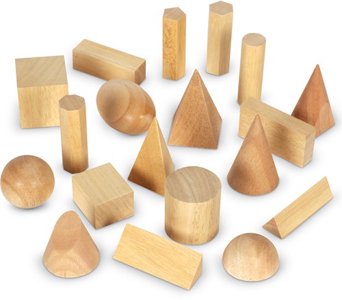 Learning Resources - Wooden Geometric Solids (Set of 19)
