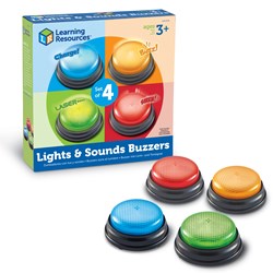 Learning Resources - Lights And Sounds Buzzers (Set of 4)