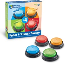 Learning Resources - Lights And Sounds Buzzers (Set of 4)