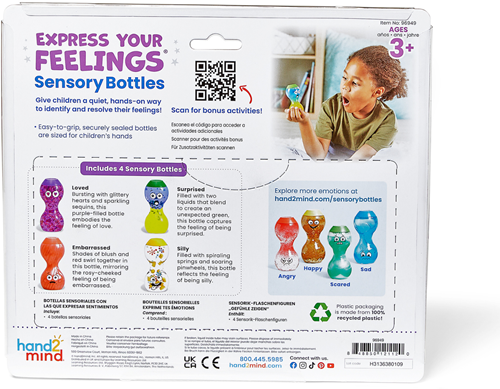 Learning Resources - Express Your Feelings™ Sensory Bottles Embarassed, Silly, Surprised, Loved-3