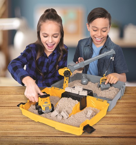 Kinetic Sand - Bouwplaats-Speelset met Kiepwagen Kraan met Sloopkogel Emmer en 907 gram Speelzand-2