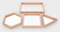 Tickit Houten Vormen Spiegeltrays FSC 100% - Pk4
