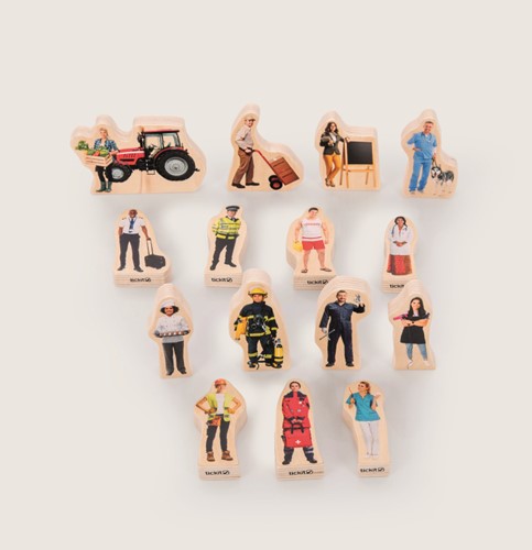 Tickit Houten "Mensen Die Ons Helpen" Blokken FSC 100% - Pk15