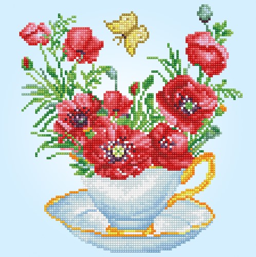 Diamond Dotz - Teatime Poppies