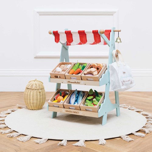 LTV - Wooden Market Stall & Fruit Play Food Crate - FSC 100%-2