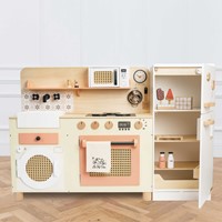 LTV - Rattan Wooden Play Kitchen - FSC 100%-3