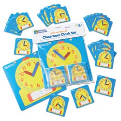 Learning Resources - Write & Wipe Clocks Classroom Set