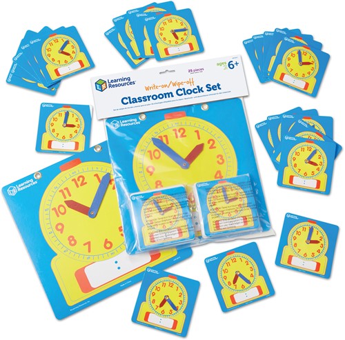 Learning Resources - Write & Wipe Clocks Classroom Set