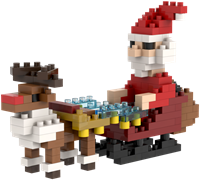 BRIXIES Postkaart Kerstman met slee - 188 st-2