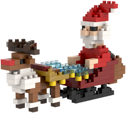 BRIXIES Postkaart Kerstman met slee - 188 st-2