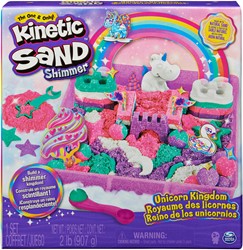 Kinetic Sand - Shimmer Eenhoorn Koninkrijk-Speelset Met 907 gram Glanzend Speelzand 8 Stuks Gereedschap