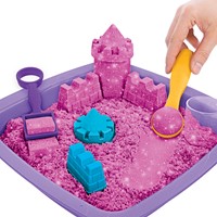 Kinetic Sand - Shimmer, Zandkasteel-Set Met 453 gram Roze Glinsterend Speelzand 3 Vormpjes En 2 Stuks Gereedschap-3