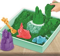 Kinetic  Sand - Zandbak-Set Met 454 gram Groen Speelzand Opbergzandbak 4 Vormen En Gereedschap-2