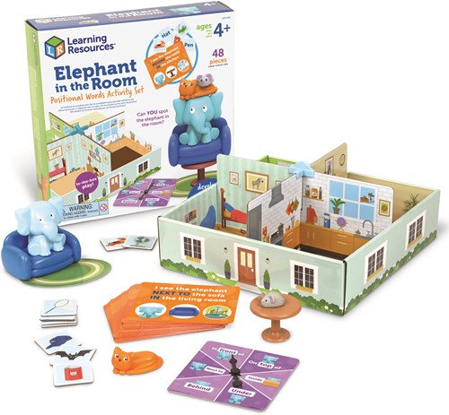 Learning Resources - Elephant in the Room Positional Words Activity Set