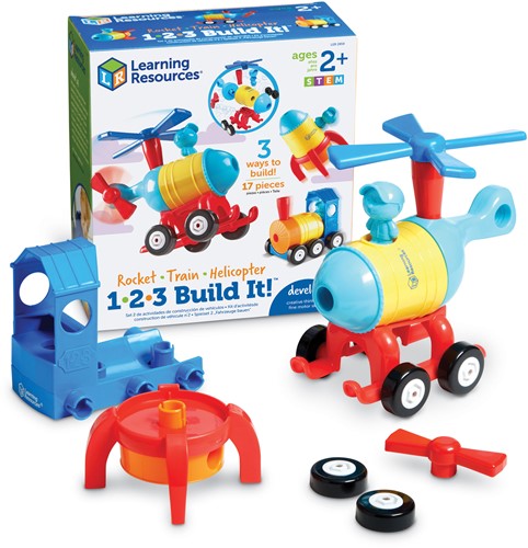 Learning Resources - 1-2-3 Build It!™ Rocket-Train-Helicopter