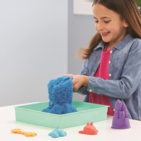 Kinetic Sand - Zandbak-Set Met 454 gram Blauw Speelzand Opbergzandbak 4 Vormen En Gereedschap-3