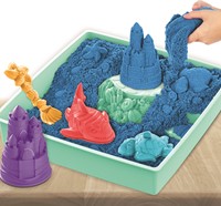 Kinetic Sand - Zandbak-Set Met 454 gram Blauw Speelzand Opbergzandbak 4 Vormen En Gereedschap-2